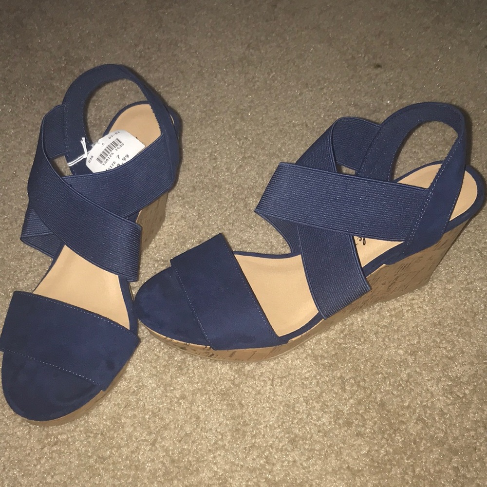Navy blue wedges